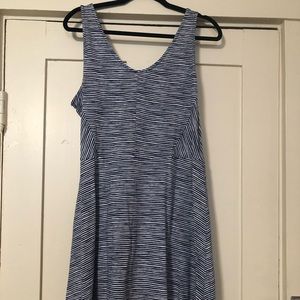 Old Navy navy blue and white striped dress.